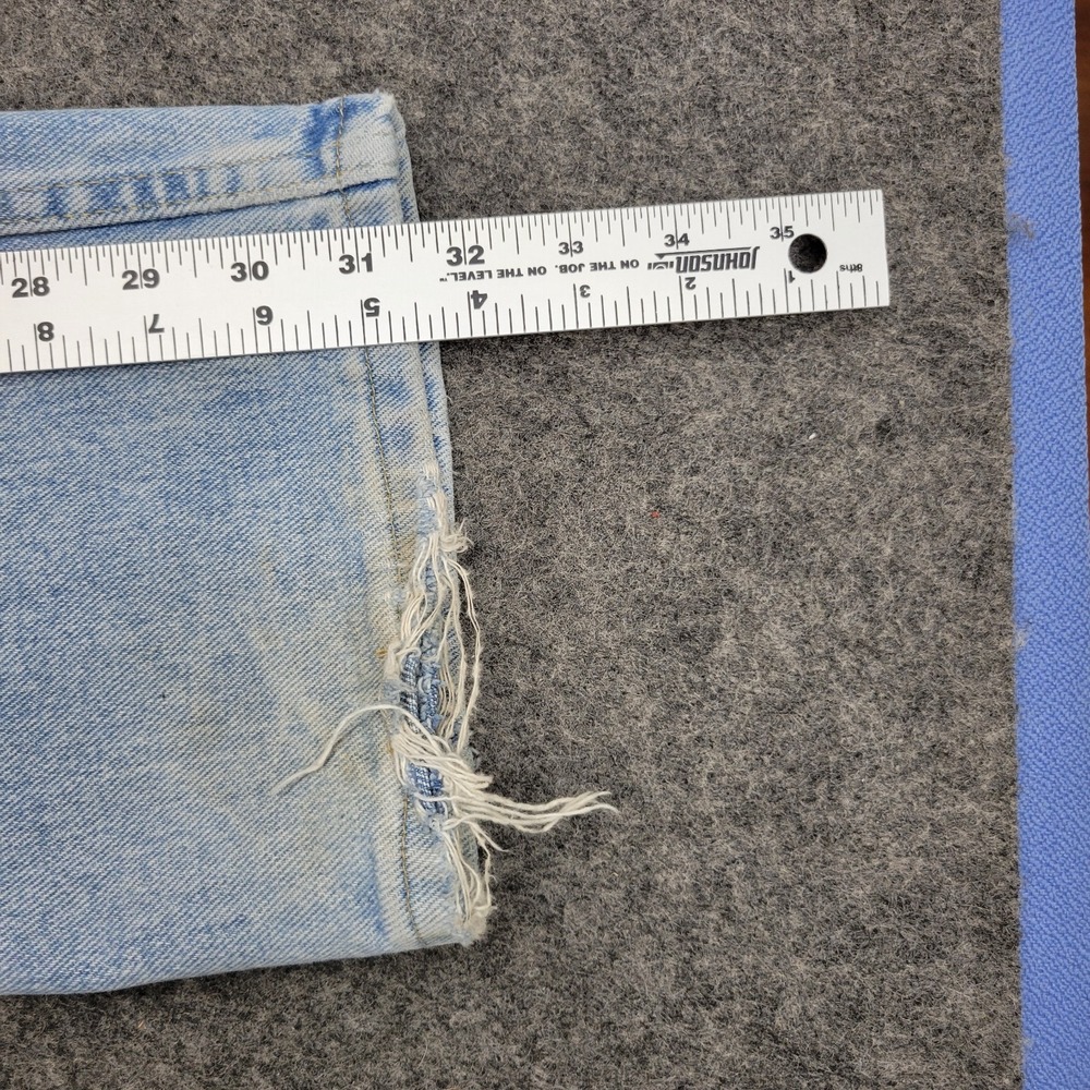 Wrangler Jeans Mens 32x32 Blue Denim Regular Fit Streetwear Frayed Hem Cowboy - Picture 12 of 14
